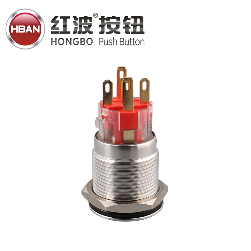 19mm Momentary Metal Push Button Stainless Steel Latching Type 1no1nc Switches