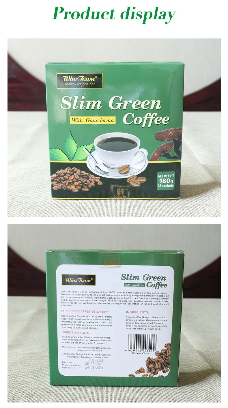 Slim Green Coffee with Ganoderma Private Label Coffee Instant Coffee Weight Loss
