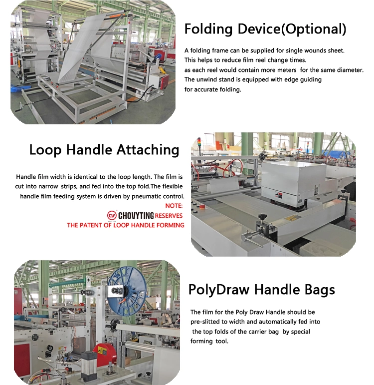 Fully Automatic Four Functions Plastic Bag Making Machine Hand Shopping Bag Making Machine