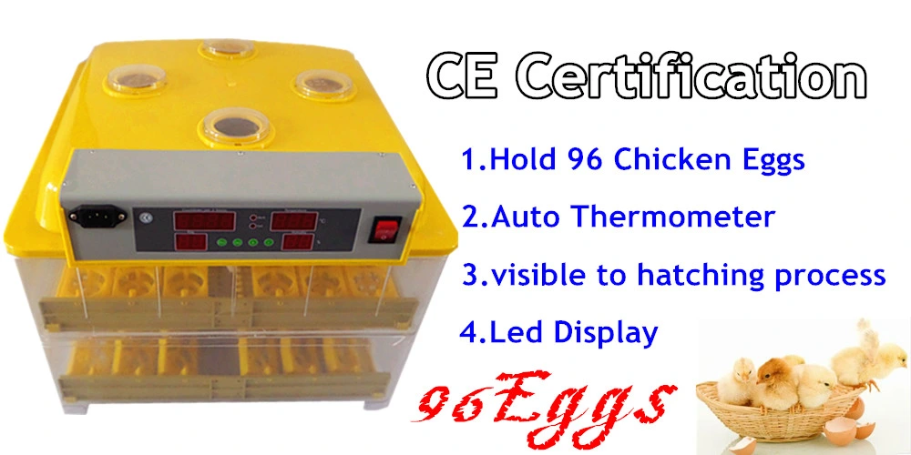 CE Approved Hot Selling Portable Incubator 96 Egg Incubator for Sale (KP-96)