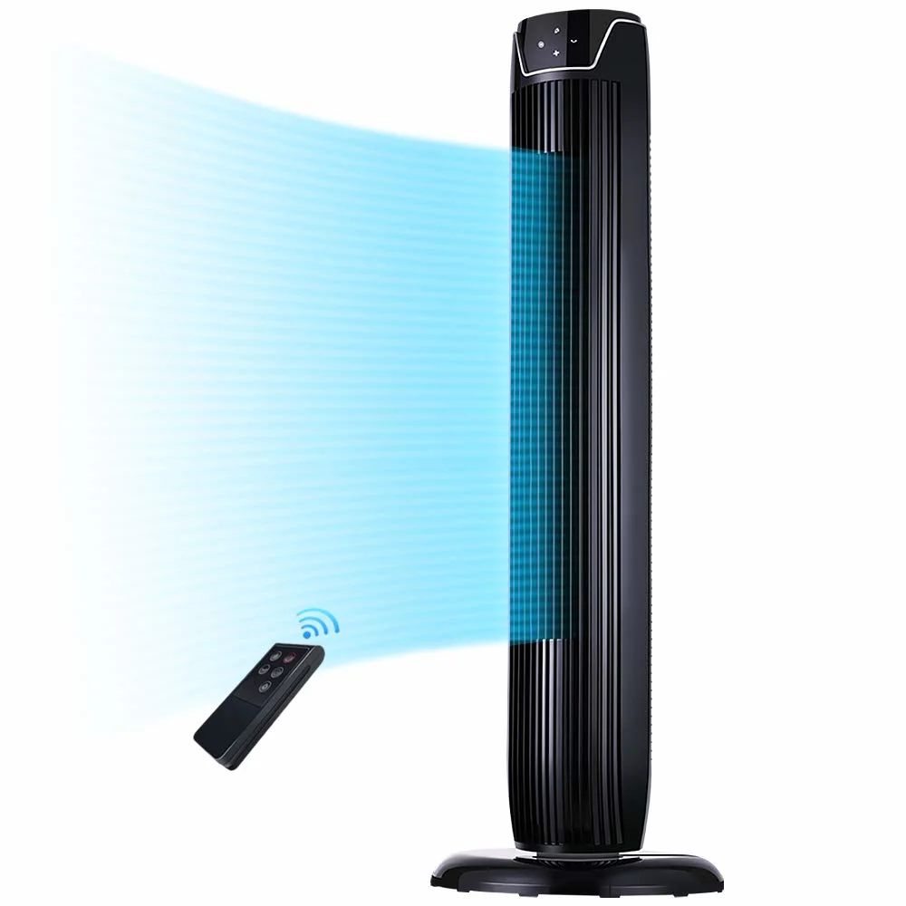Tower Fan, Oscillating Quiet Cooling Fan Tower with LED Display, Timer and Remote, Built-in 3 Modes and Speed Settings, Portable Stand Floor Fans Safe for Child