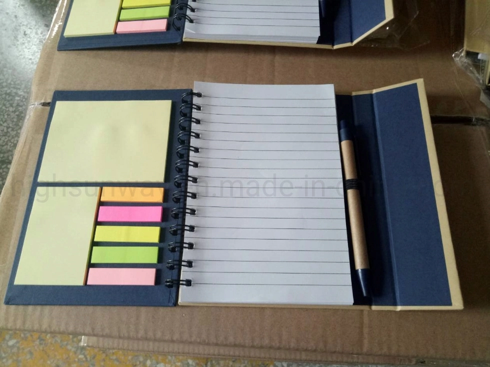 Eco-Friendly Spiral Notebook with Sticky Notes and Flags