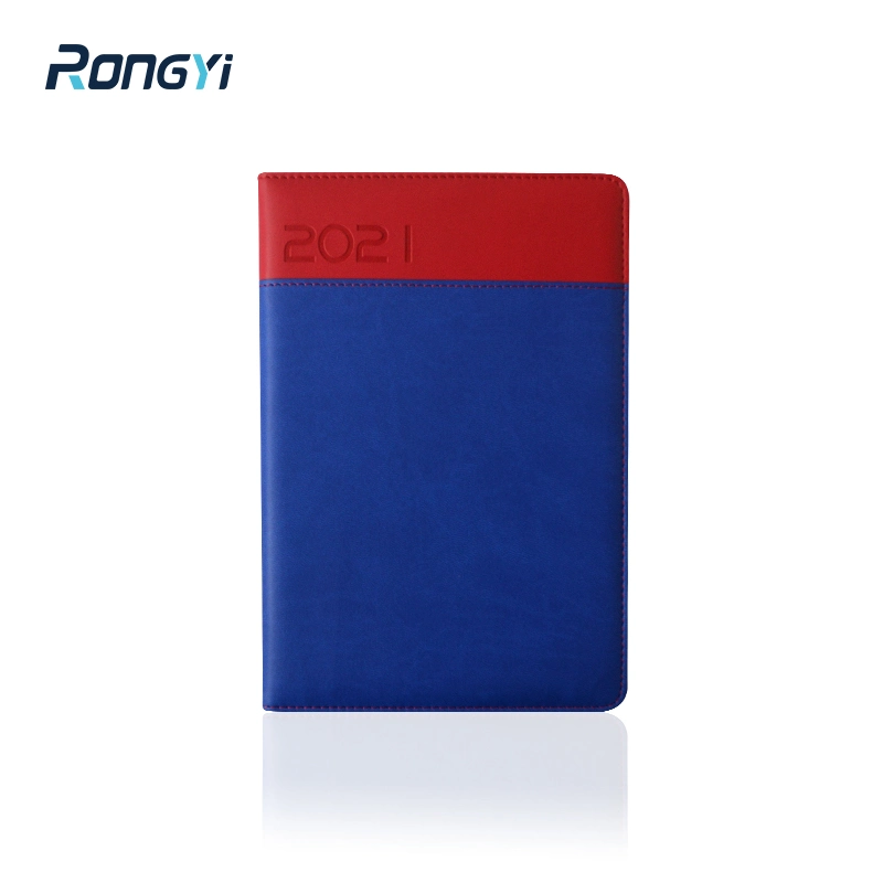 Promotional A5 Size Office Stationery 2021 PU Leather Hardcover Diary Notebook with Customized Logo