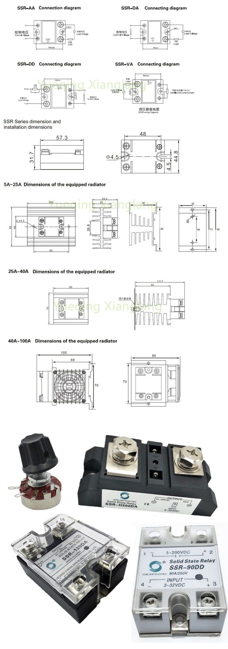 SSR Series Single Phase AC Solid State Voltage Regulator Ssvr-60va Adjustable Solid State Relay
