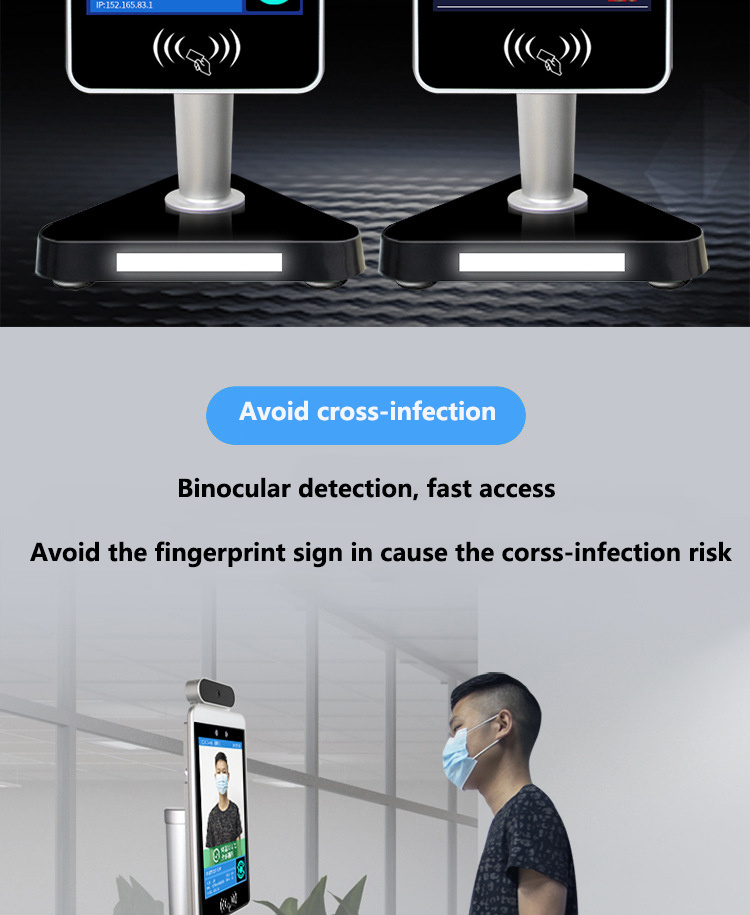Hot Sell Face Recognition Non-Contact Auto Temperature Detection Multi-Functions Intelligent Screen