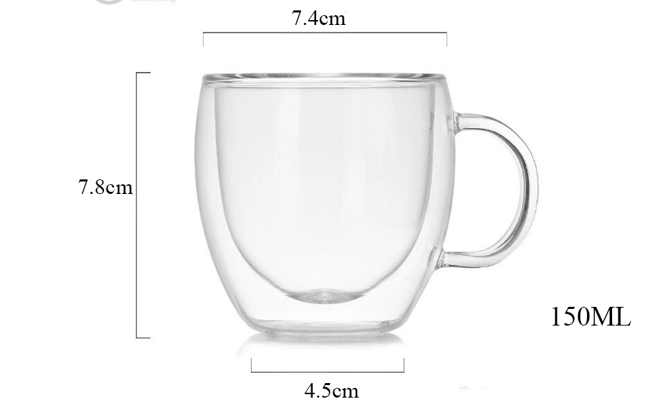 Double Wall Coffee Glass Cup Heat Resistant Glass Cup Coffee Glass Mug Glass Coffee Cup