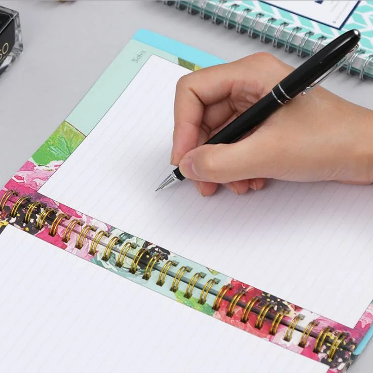 A5 Size Wire-Bound Refillable Soft Cover PU Leather Spiral Notebook