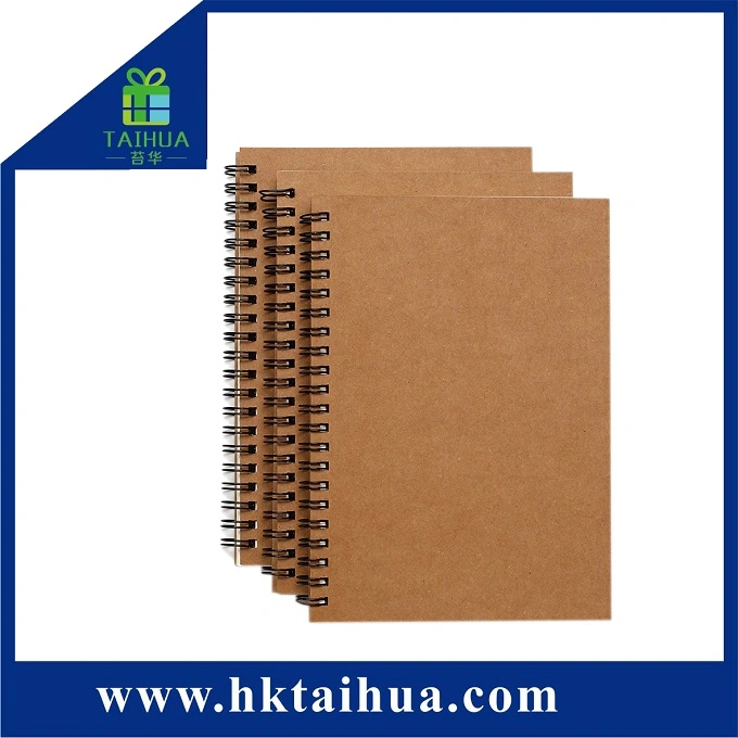Wholesale Custom A5 Hardcover Cheap Kraft Paper Spiral Bound Notebook Blank Page