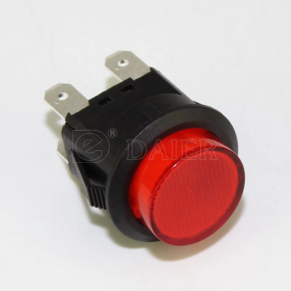 10A 250VAC 4pin Dpst Latching Illuminated Round Push Button Switch