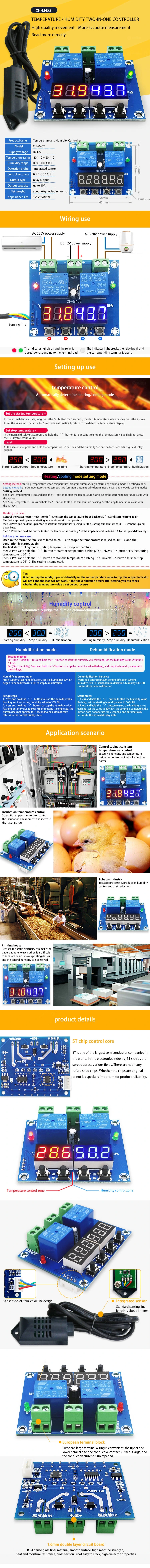 2020 High Quality Zfx-M452 Temperature and Humidity Controller