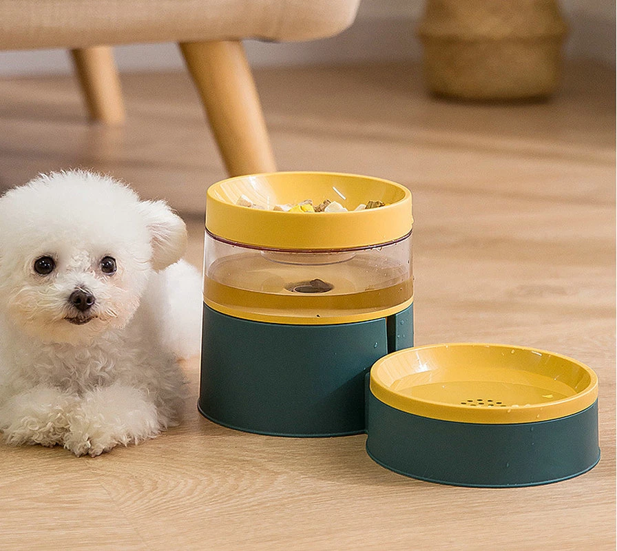 Multi-Purpose Water Feeder, Space Saving Cat Bowl, Double Cat Bowl, Pet Water Feeder, Automatic Drinking Water Feeder, Integrated Rotating Bowl Esg12823