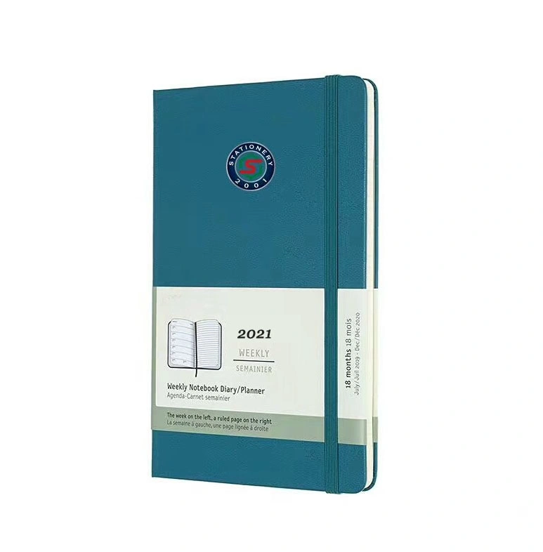 2021 Stationery Supplier New Custom Promotional Logo Embossed Agenda Hot Stamping PU Diary Notebook