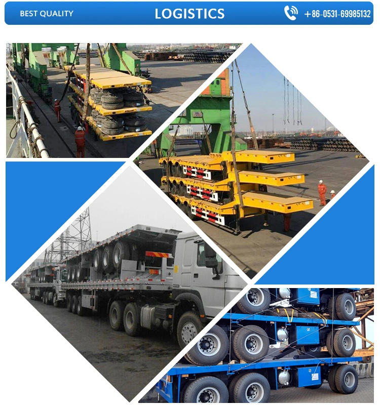 2 3 4 Axles Active Demand Heavy Equipment Transport Extendable Low Bed Semi Trailer