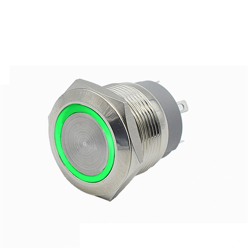Push Button Switch 10A 6V 22mm Waterproof Latching Metal Switch Electronic Switch with LED