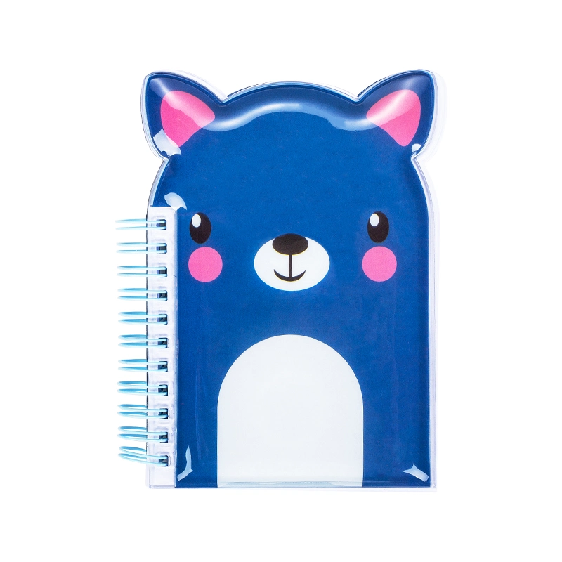 Bear Shape Design Notebook Side Open Spiral Notepad PVC Sponge Cover for Kids Gift