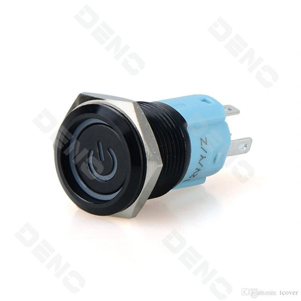 Blue Ring LED Metal Momentary Push Button Switch Car DIY Switch