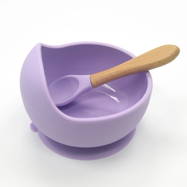 Cute Non-Toxic Silicone Baby Feeding Bowl Baby Dinner Bowl