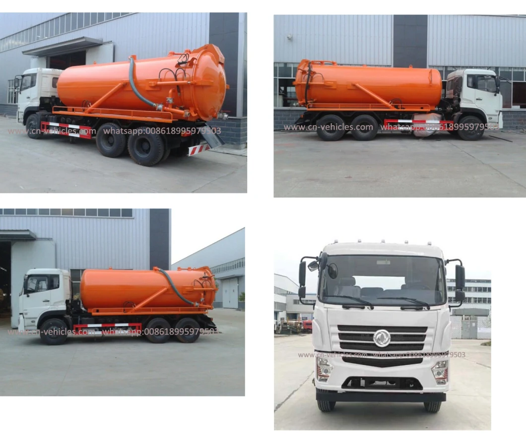 Dongfeng DFAC 10 Tires 22cbm Vacuum Fecal Suction Truck with Water Clean System
