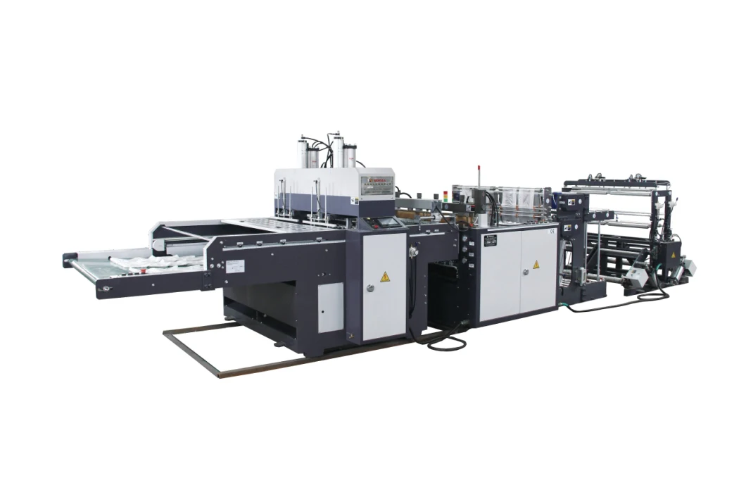 High Quality T-Shirt Fully Automatic Sealing and Cutting Stacks Collects and Fold Function Hot Cutting PLC Computer Control Biodegradable Bag Making Machine