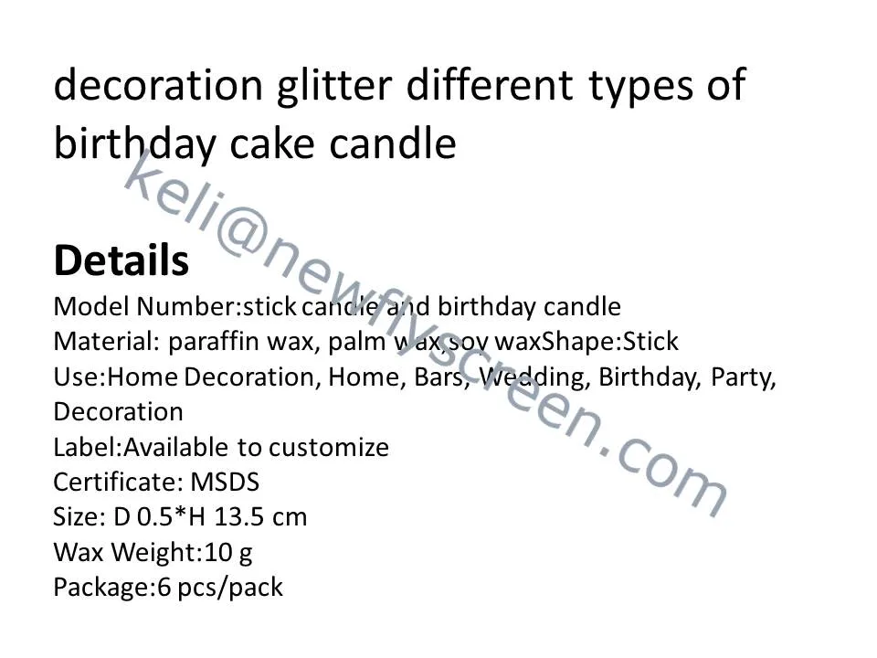 Colorful Birthday Party Cake Spiral Candle in Bulk