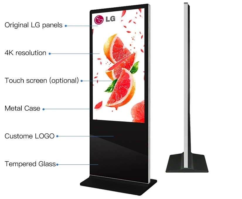 55inch Floor Standing PC Big Outdoor Signage Advertising Player Mall Totem Multi Touch Big Outdoor Signage
