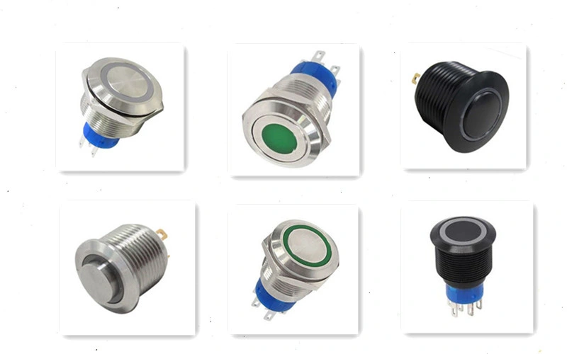 Single Pole Double Throw (SPDT) Momentary Yellow LED Push Button Switch, IP65, 22.2 (Dia.) mm, Panel Mount, 250V