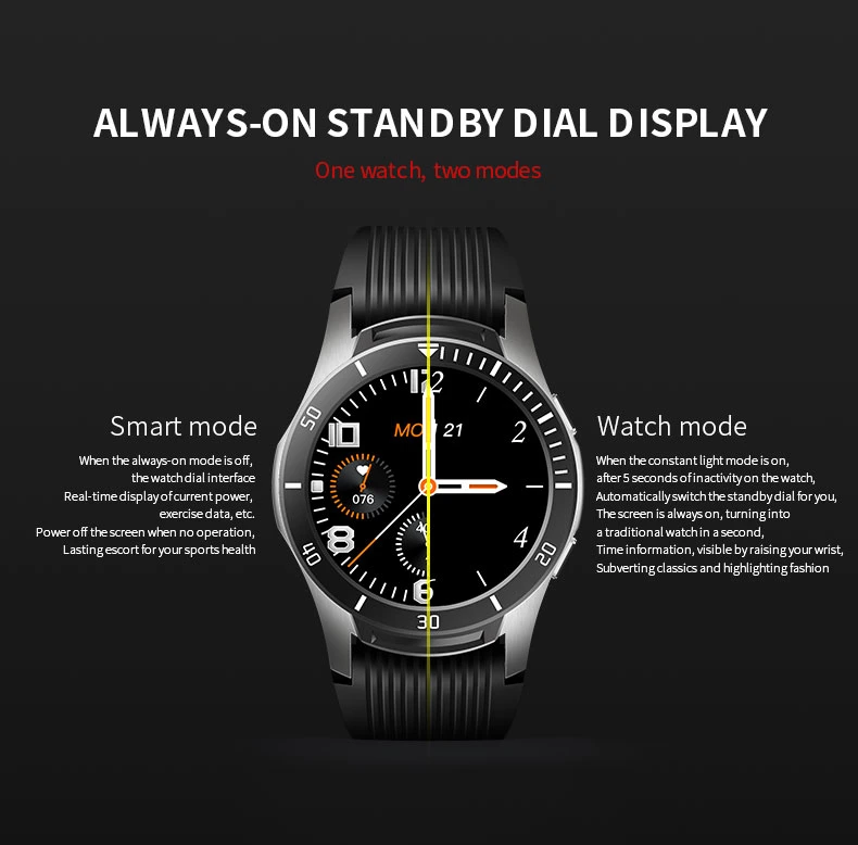 Hot Champion Gt106 Smartwatch with Round Smart Watch Sport Heart Rate Mechanical Button Standby Dial Smart Watch