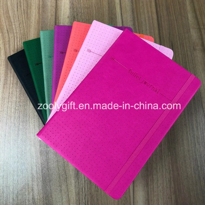 Embossed Logo A5 PU Leather Journal Planner Notebook