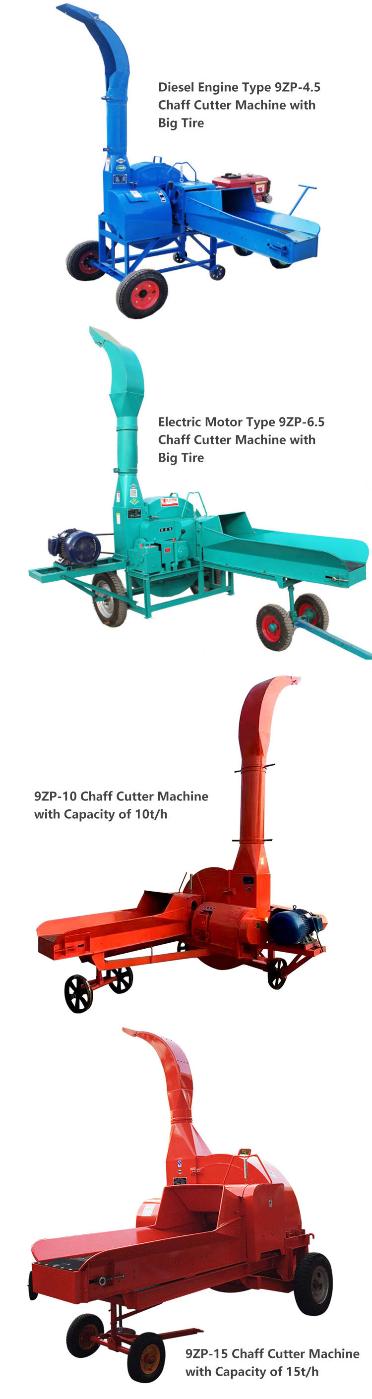 Agricultural Chaff Cutter Grass Chopper Machine for Animals Feed Hay Cutting