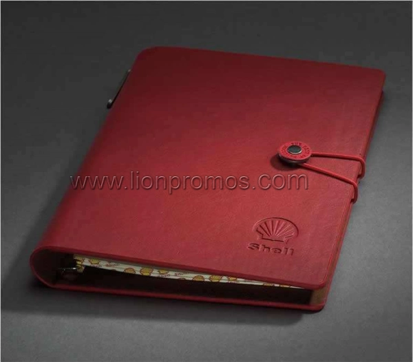 Shell Logo Embossed PU Leather Notebook