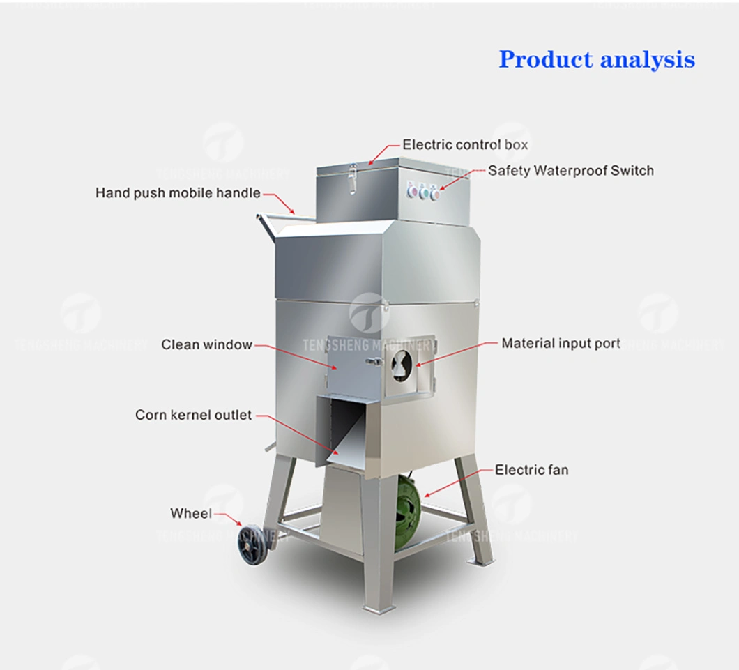 Fresh Corn Sheller Equipment Commercial Full-Automatic Sweet Corn Thresher Machine (TS-W168)