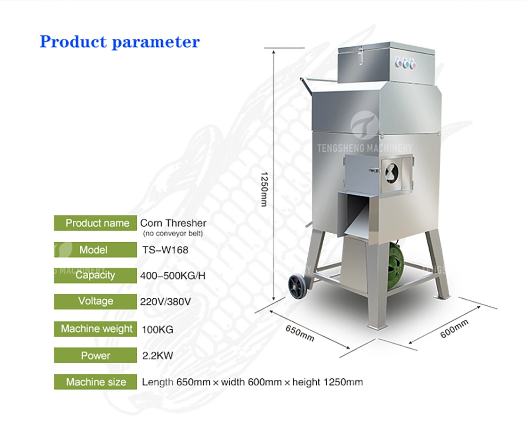 Agricultural Machinery Fresh Corn Thresher Sweet Corn Threshing Machine Corn Sheller Food Proccessor (TS-W168)