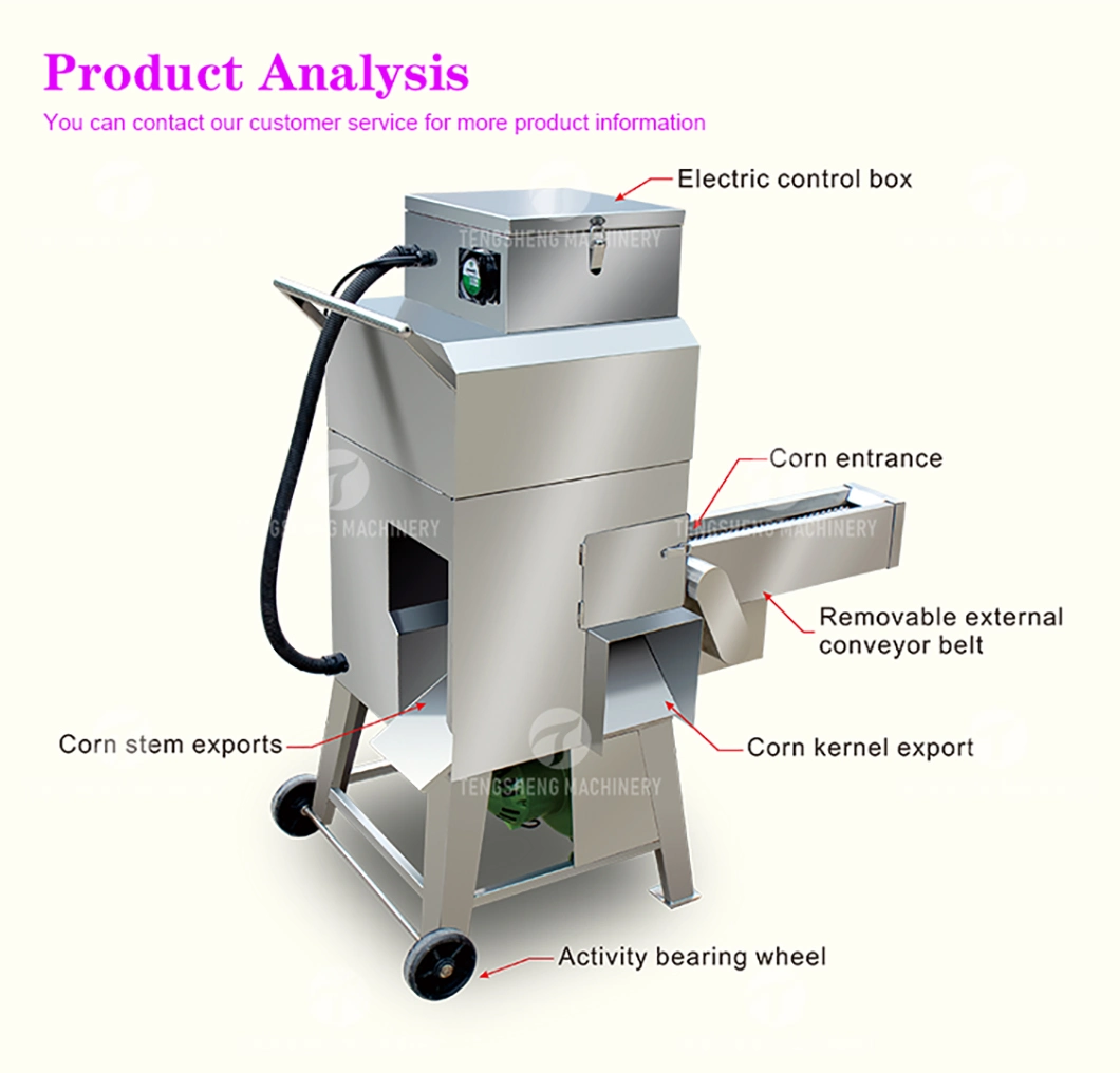 Low Price Fresh Corn Sheller Sweet Corn Thresher Fully Automatic Corn Peeling Machine Food Processor (TS-W168L)