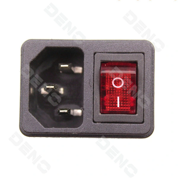 UL VDE AC Male Power Cord Inlet Socket Power for Receptacle with on off Rocker Switch
