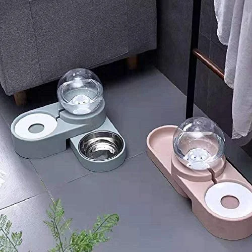 Automatic Large Pet Drinking Fountain and Food Bowl Pet Water Dispenser with Mouth Separator Esg12374