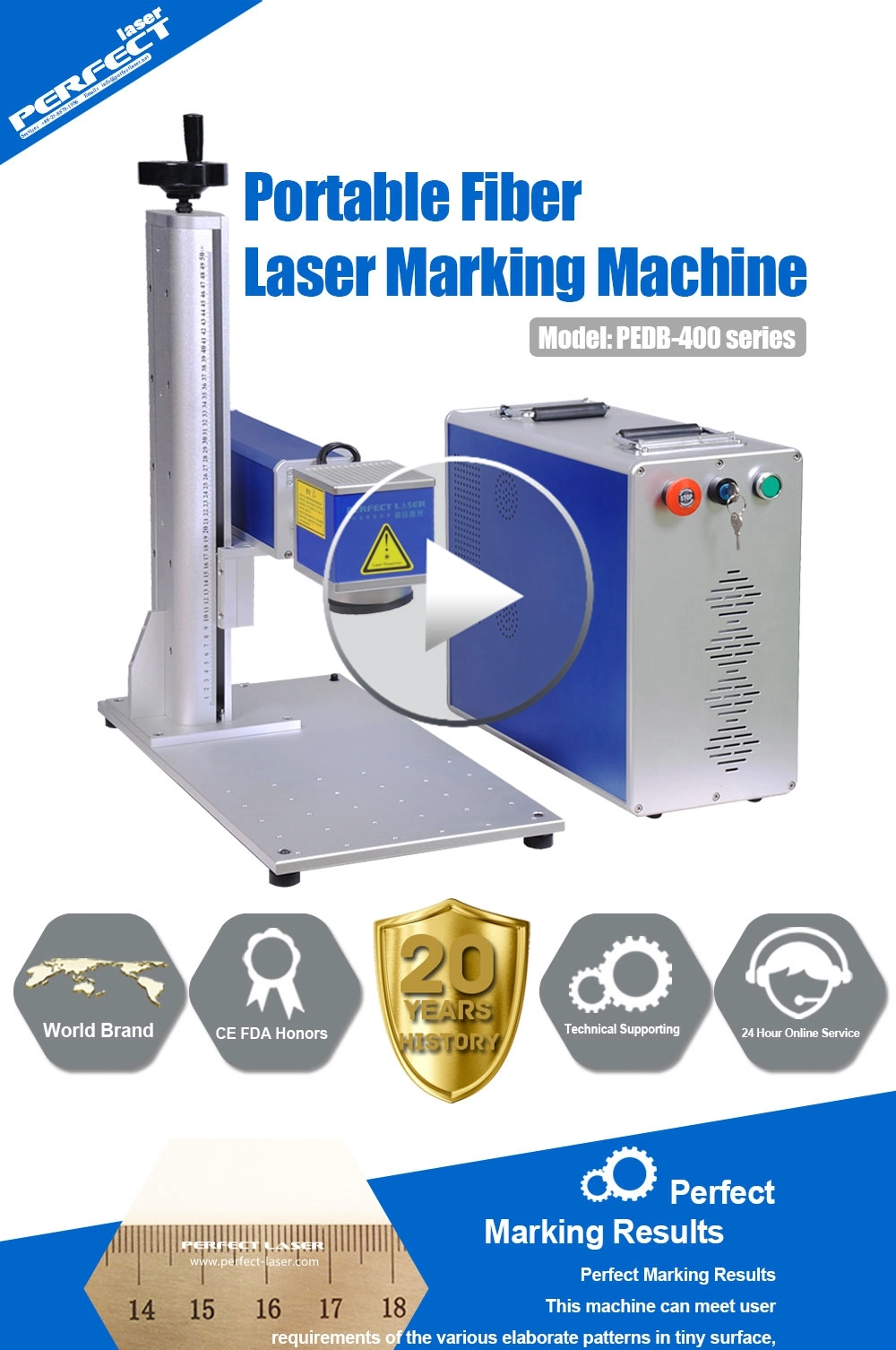 Rotary Quality Fiber Laser 20W Metal Dog Tag Laser Marker Machine