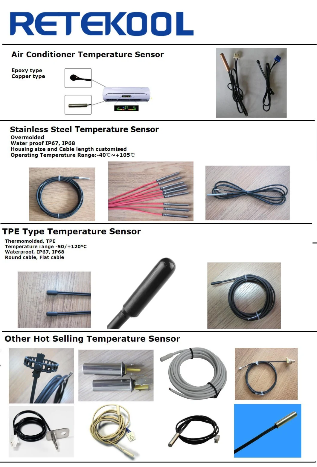 Temperature Probes SUS 4 * 65mm Tube Heat Resistance Thermocouple Temperature Sensor PT100