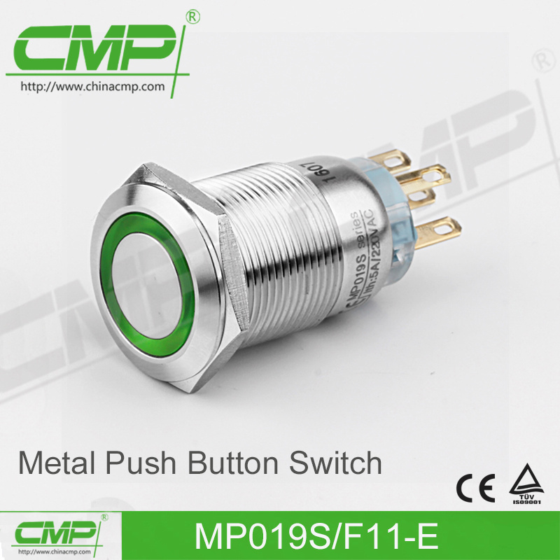 CMP 19mm Metal Latching Button Switch