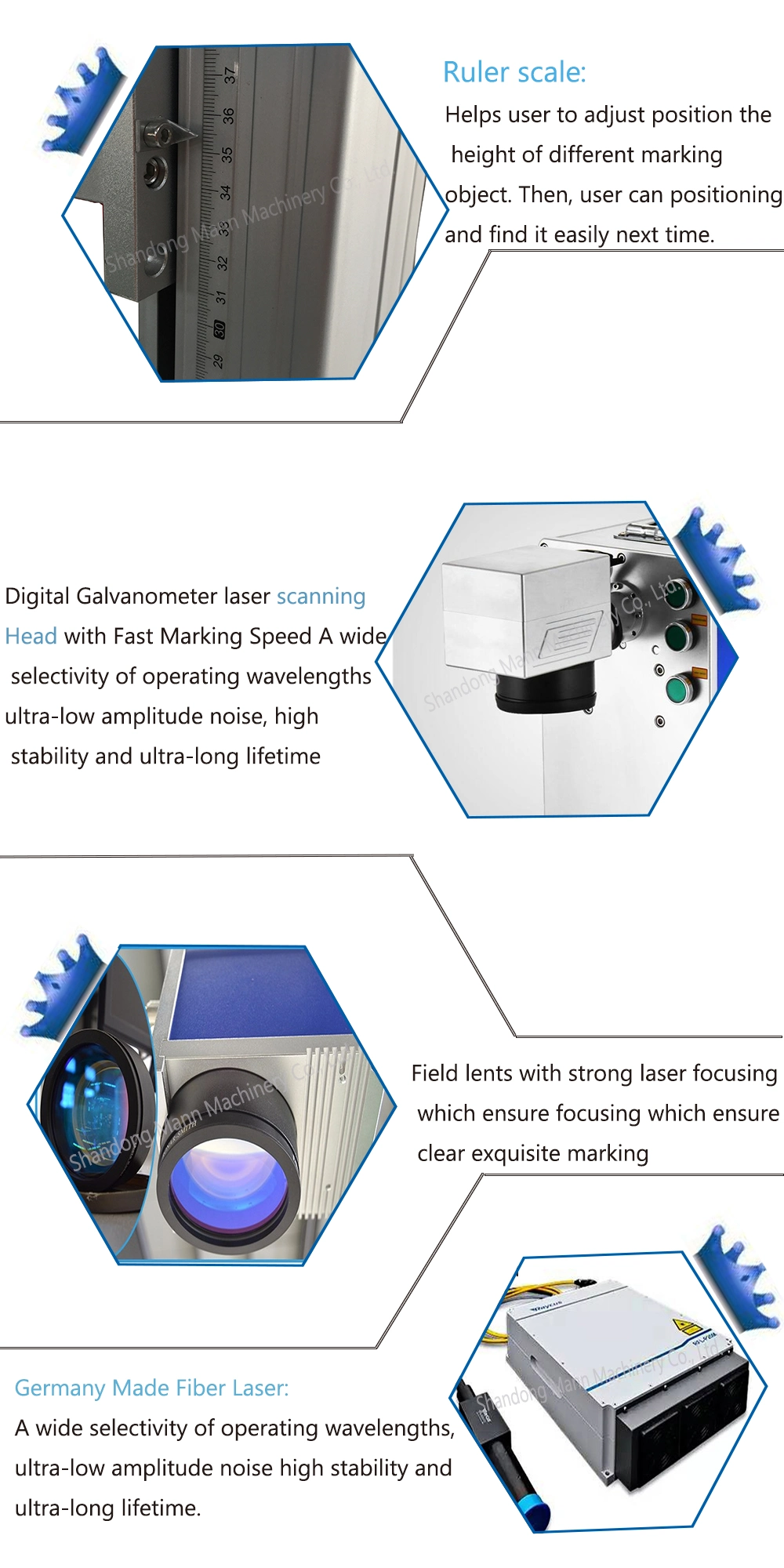 Raycus Ipg 3D Fiber Laser Marking Machine for Metal Aluminum