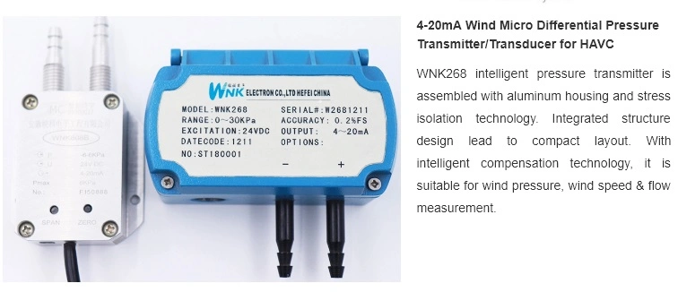 Wind Pressure Transmitter /Vacuum Negative Pressure Transmitter /Micro Differential Pressure Transducer for HVAC