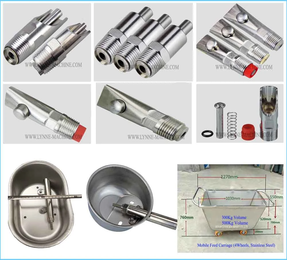 Stainless Steel and Plastic Dry Wet Pig Feeder Double Side Through Dispenser