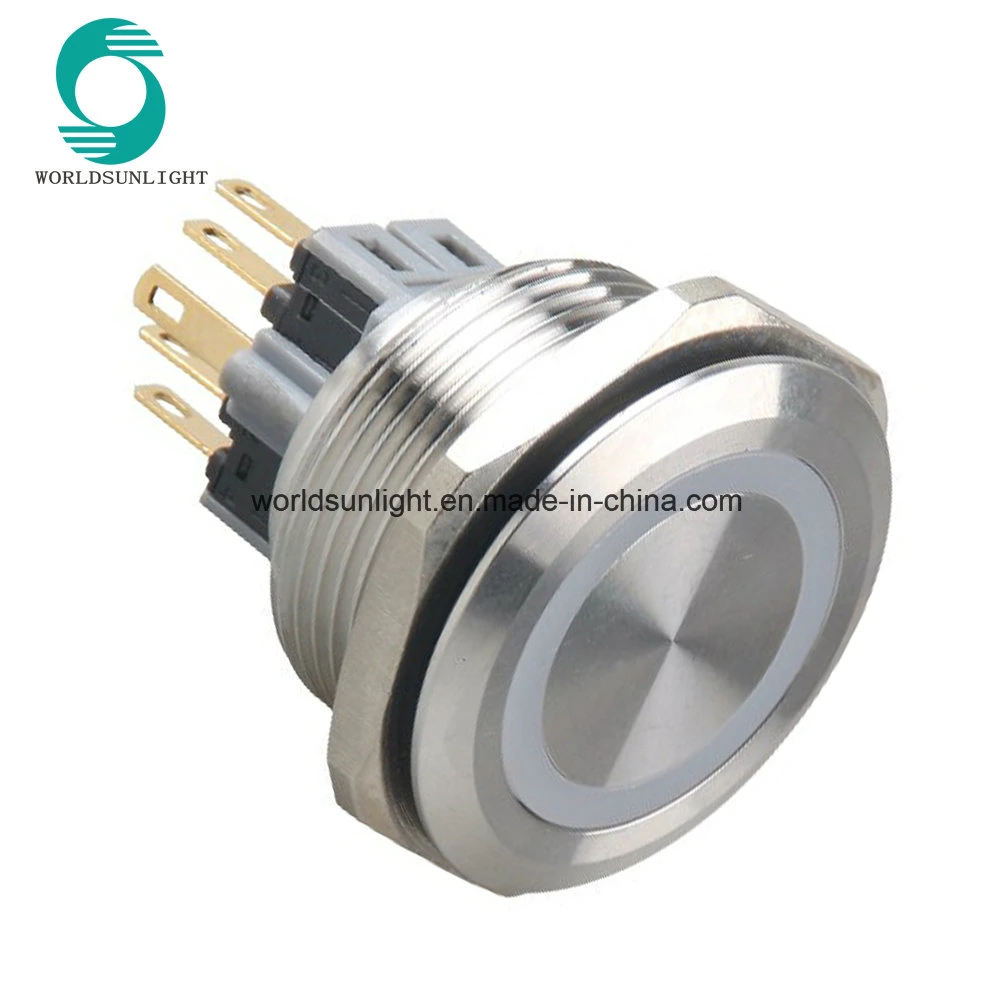 25mm 5A 250VAC Metal Momentary Anti-Vandal Push Button Switch with Light