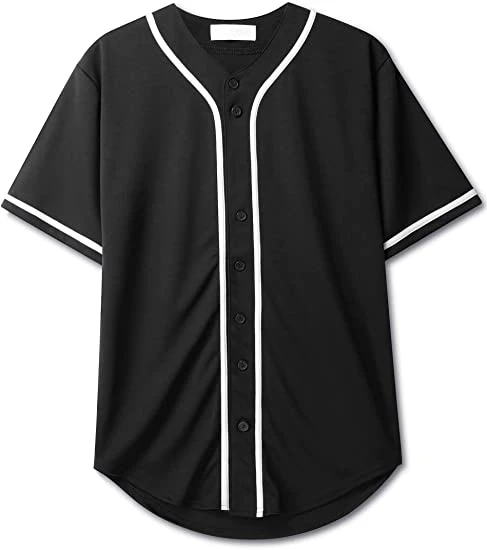 Mens Baseball Jersey Button Down Shirts Active Team Sports Uniforms