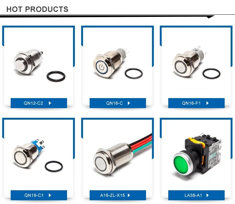 19mm Short Distance Screw Pin Ring Momentary Stainless Switch