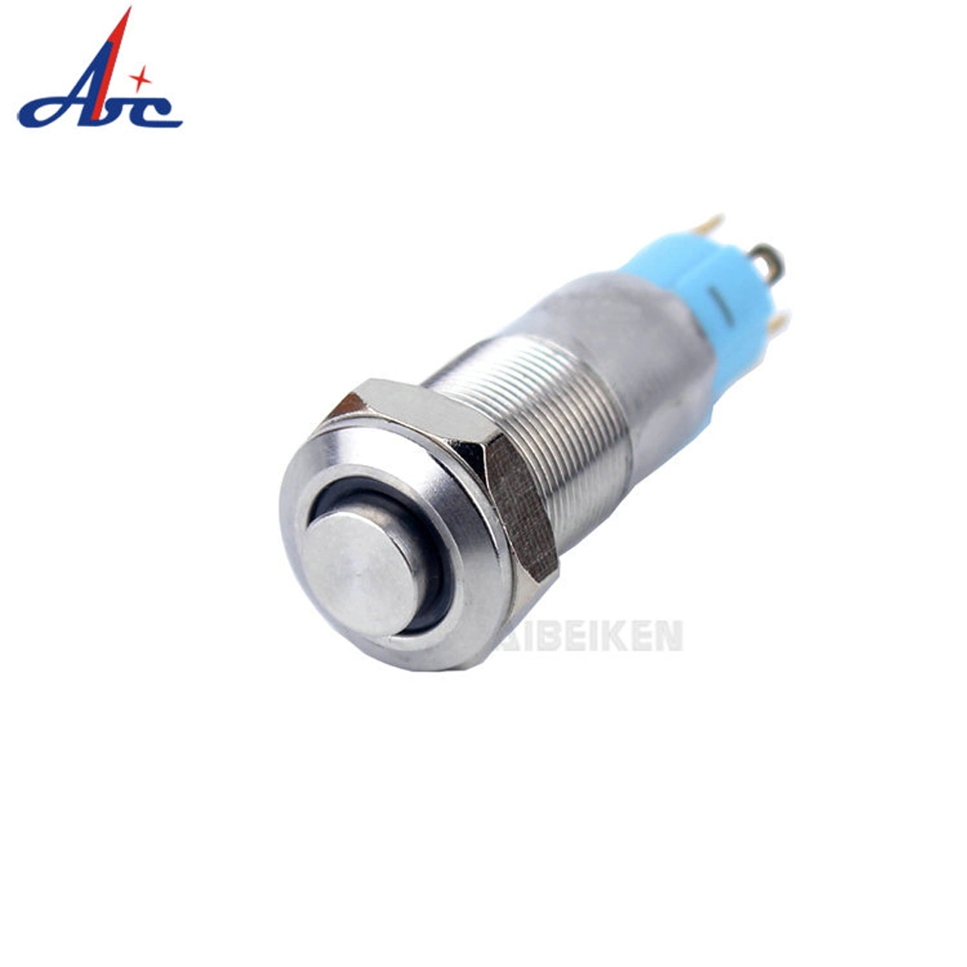 Stainless Steel High Round 4pin 1no 10mm Momentary LED Push Button Switch