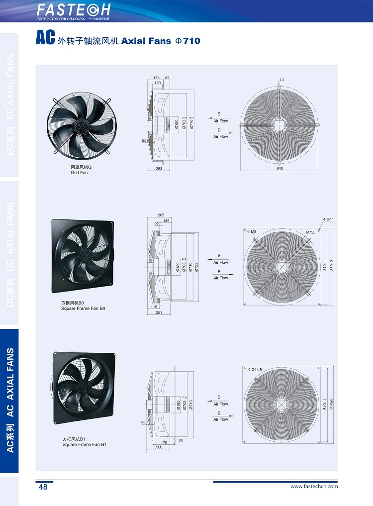 AC710 New Energy Saving 110V 220V AC Axial Flow Fan 80X80X25 AC Fan with CE RoHS