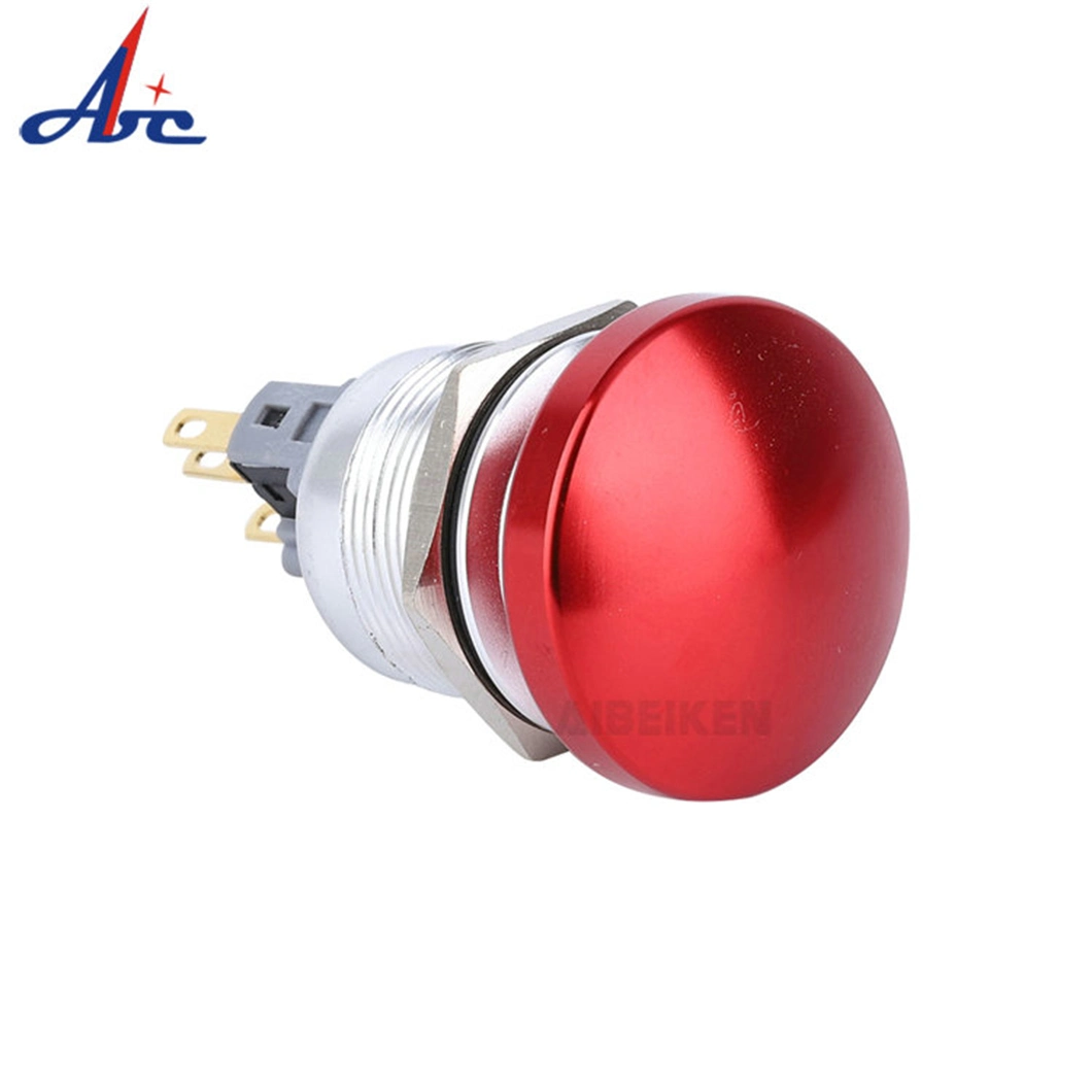 22mm Mushroom 4 Pin Start Stop IP67 Metal Push Switch