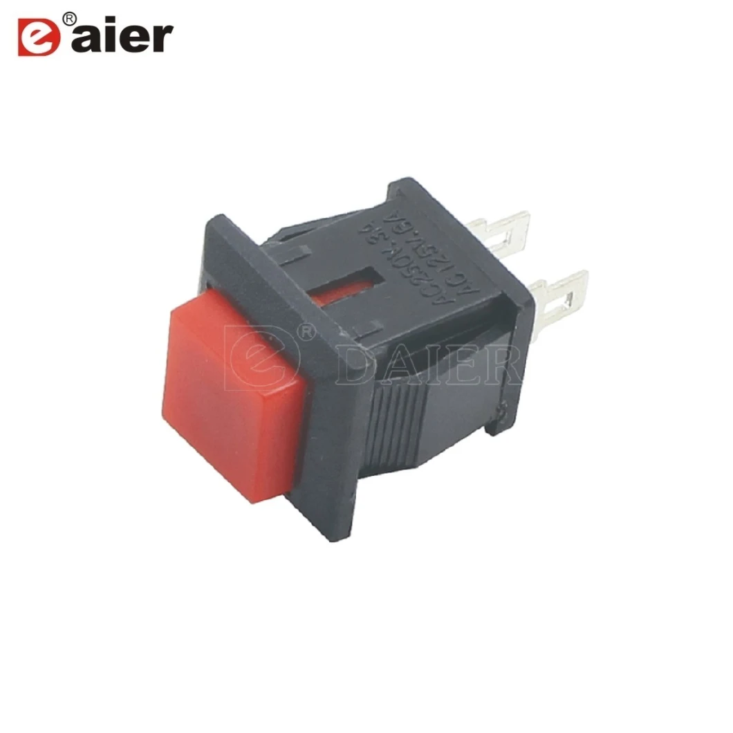 3A 250VAC 2pin Momentary Square Plastic Push Button Switch
