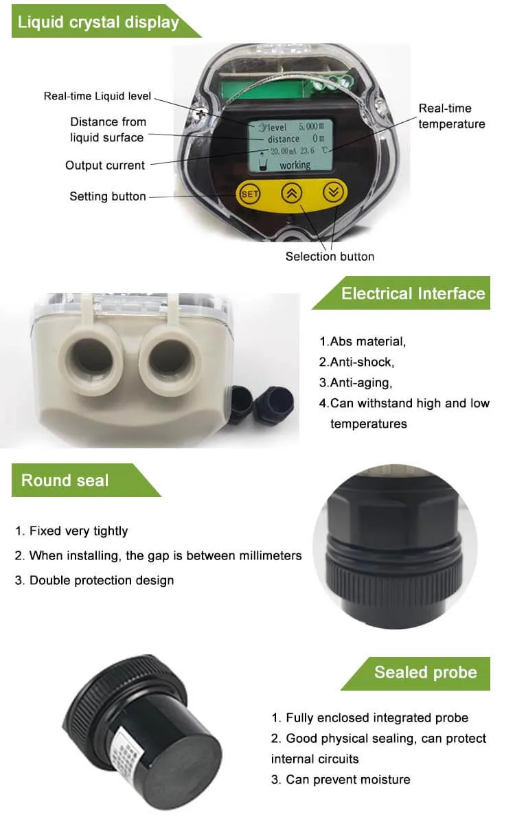 High Temperature Pressure Level Ultrasonic Sensor for Liquid and Solid