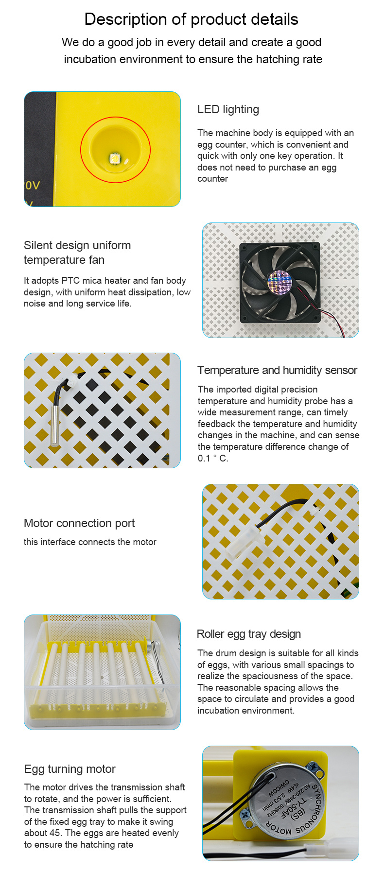 Intelligent Temperature and Humidity LED Display Incubator